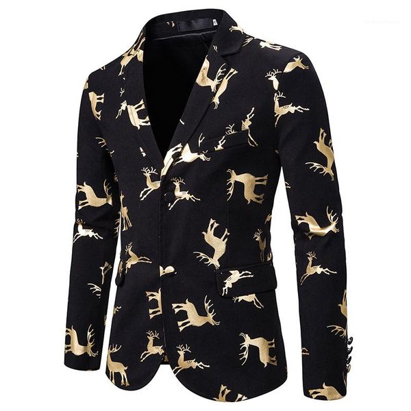 breasted long sleeve coats mens designer christmas blazer fashion gold deer printed casual suit jacket single, White;black
breasted long sleeve coats mens designer christmas blazer fashion gold deer printed casual suit jacket single, White;black