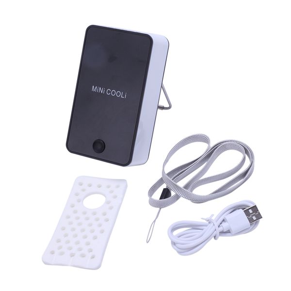 new upgrade mini portable hand held desk air conditioner humidification cooler cooling fan#black