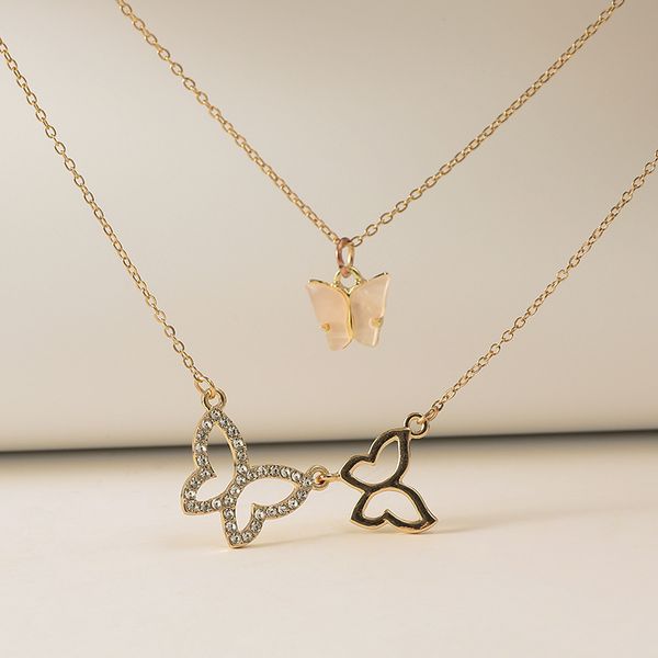 luokey fashion sweet color butterfly necklace for women double layer cute animal pendant necklace jewelry wholesale collar mujer, Silver
luokey fashion sweet color butterfly necklace for women double layer cute animal pendant necklace jewelry wholesale collar mujer, Silver