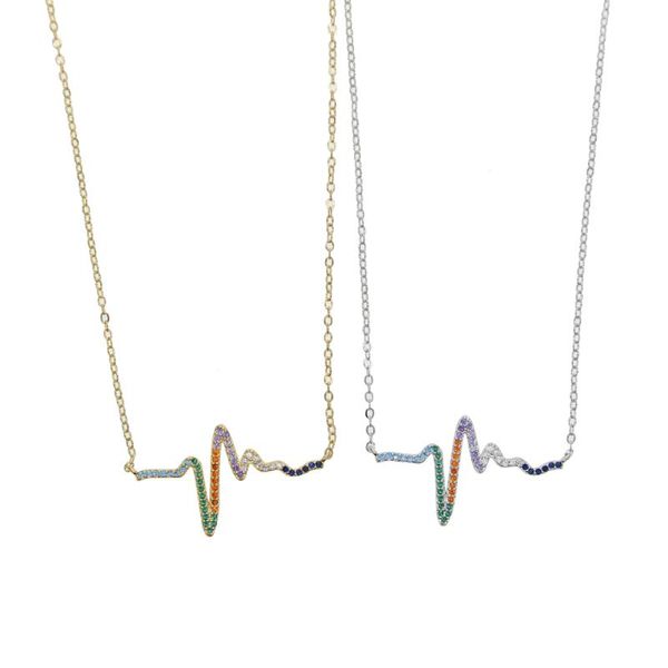 chains gold silver color rainbow colorful cz paved heart beat heartbeat necklace for lover
chains gold silver color rainbow colorful cz paved heart beat heartbeat necklace for lover