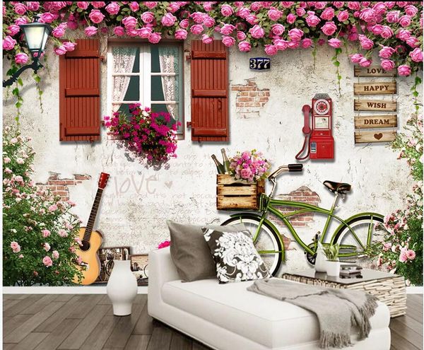 3d wallpaper custom p mural on the wall brick wall window rose flower landscape background home decor wallpaer in the living room
3d wallpaper custom p mural on the wall brick wall window rose flower landscape background home decor wallpaer in the living room