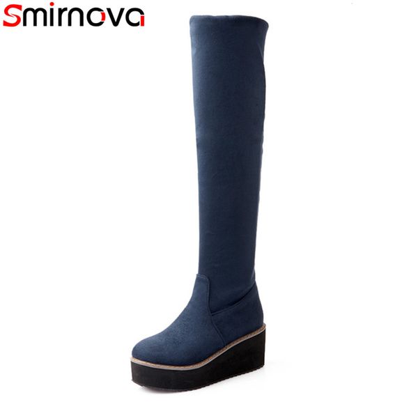 smirnova 2020 knee high boots round toe winter womens long boots slip on 6cm wedges platform shoes keep warm thigh high, Black
smirnova 2020 knee high boots round toe winter womens long boots slip on 6cm wedges platform shoes keep warm thigh high, Black