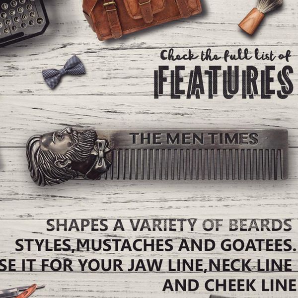 brainbow 1pc quality stainless steel comb cool men beard comb beard shaping template gentleman hair styling tools hair brush bbygzx, Silver
brainbow 1pc quality stainless steel comb cool men beard comb beard shaping template gentleman hair styling tools hair brush bbygzx, Silver