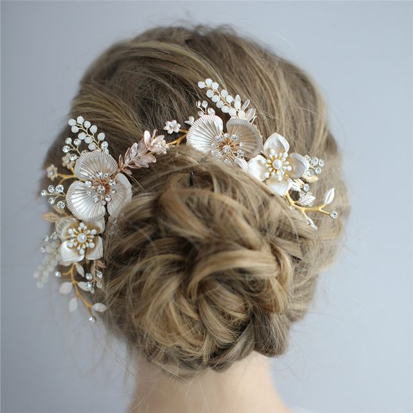 boho gold floral wedding hair crown tiara women prom accessories handmade leaf headpiece bridal long hair comb, Golden;silver
boho gold floral wedding hair crown tiara women prom accessories handmade leaf headpiece bridal long hair comb, Golden;silver