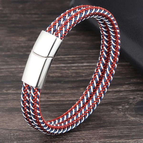 charm bracelets trendy men jewelry red braided leather rope bracelet black magnetic buckle punk wrist band men's, Golden;silver
charm bracelets trendy men jewelry red braided leather rope bracelet black magnetic buckle punk wrist band men's, Golden;silver