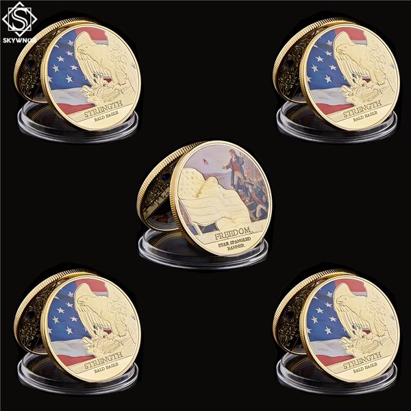 5pc usa om bald eagle strength craft statue of liberty gold token value commemorative coins collection
5pc usa om bald eagle strength craft statue of liberty gold token value commemorative coins collection