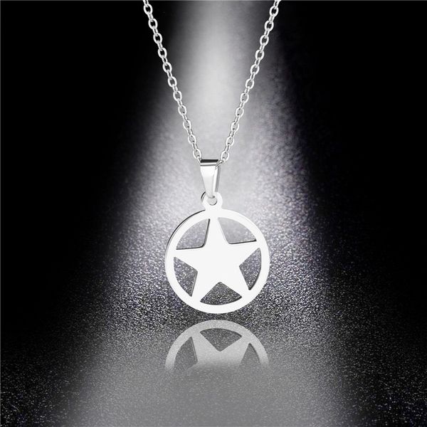 pendant necklaces factory direct simple five-star necklace, glossy stainless steel pendant, titanium necklace jewelry wholesale, Silver
pendant necklaces factory direct simple five-star necklace, glossy stainless steel pendant, titanium necklace jewelry wholesale, Silver