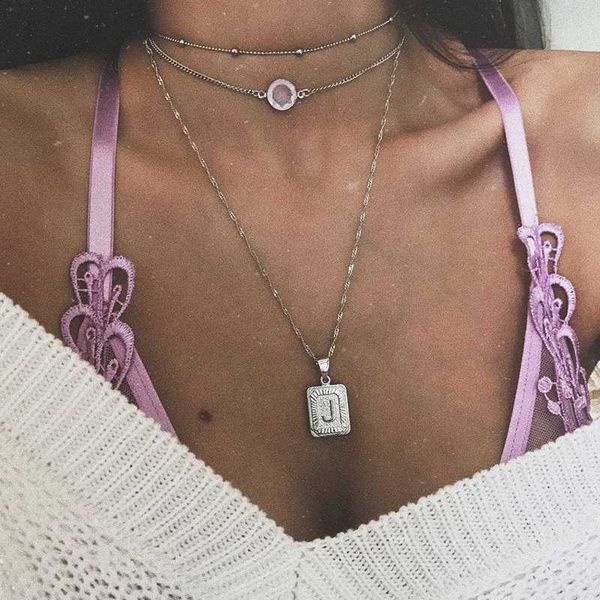 kpop metal letter j pendant necklace fashion crystal choker necklace layered women charm gift, Silver
kpop metal letter j pendant necklace fashion crystal choker necklace layered women charm gift, Silver
