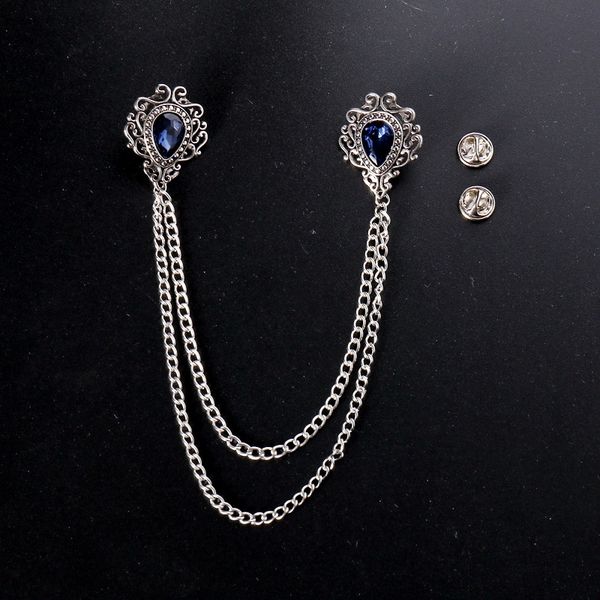 pins, brooches vintage badge crystal rhinestone pins blue tassel chain suit shirt collar needle lapel pin men women fashion jewelry, Gray
pins, brooches vintage badge crystal rhinestone pins blue tassel chain suit shirt collar needle lapel pin men women fashion jewelry, Gray