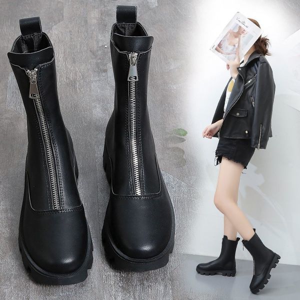 women nakle boots shoes 5cm heel round toe boots for woman fashion zip shoes platform non-slip botas mujer size 35-40, Black
women nakle boots shoes 5cm heel round toe boots for woman fashion zip shoes platform non-slip botas mujer size 35-40, Black