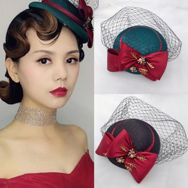 stingy brim hats retro wedding bride veil hat satin big bow fascinator hair jewelry elegant ladies royal party cocktail accessor, Blue;gray
stingy brim hats retro wedding bride veil hat satin big bow fascinator hair jewelry elegant ladies royal party cocktail accessor, Blue;gray