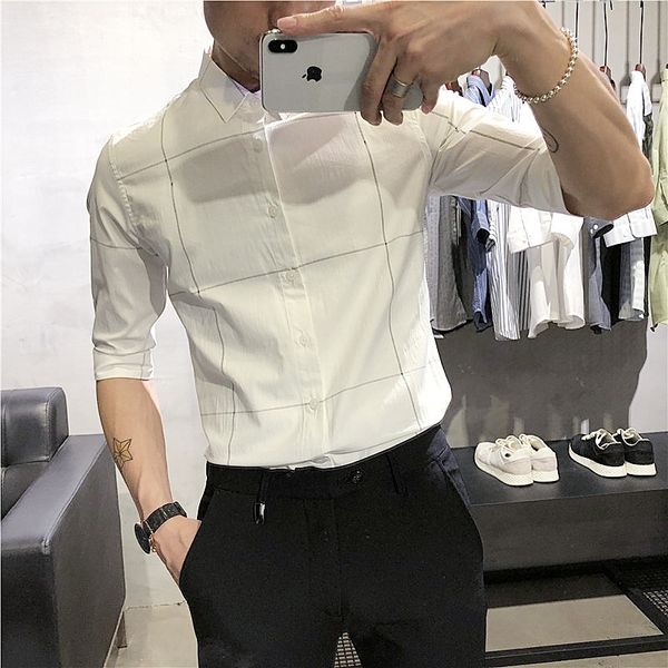 2020 summer new men's slim fit british plaid business casual mid-sleeved 2020 summer new men's slim fit british plaid business cas, Blue
2020 summer new men's slim fit british plaid business casual mid-sleeved 2020 summer new men's slim fit british plaid business cas, Blue