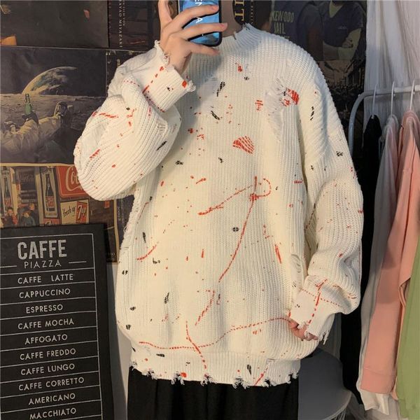 men's sweaters 2021 fashion graffiti hole pullover loose coats trendy long sleeve wool cashmere knitting large size -5xl, White;black
men's sweaters 2021 fashion graffiti hole pullover loose coats trendy long sleeve wool cashmere knitting large size -5xl, White;black