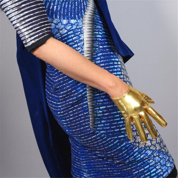 five fingers gloves patent leather ultra short 16cm super bright mirror gold elastic pu simulation qpjs16, Blue;gray
five fingers gloves patent leather ultra short 16cm super bright mirror gold elastic pu simulation qpjs16, Blue;gray