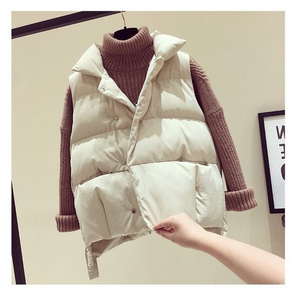 women's vest autumn winter sleeveless jacket korean down cotton waistcoat vests for women outerwear 2020 colete feminino kj3255, Black;white
women's vest autumn winter sleeveless jacket korean down cotton waistcoat vests for women outerwear 2020 colete feminino kj3255, Black;white