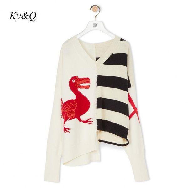 brand design 2020 winter luxury women sweater duck jacquard loose lazy fashion striped patchwork cardigans coat outwear clothes, White
brand design 2020 winter luxury women sweater duck jacquard loose lazy fashion striped patchwork cardigans coat outwear clothes, White