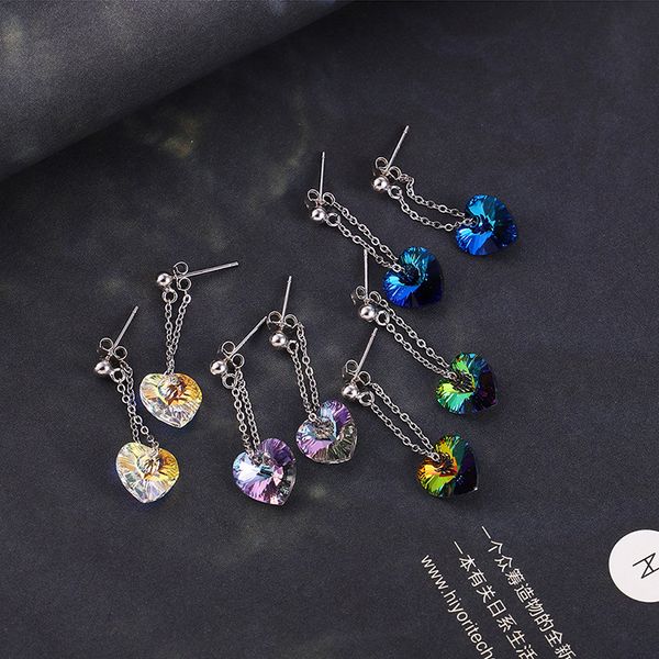 fxm fashion european and american popular heart earrings for women made with 925 sliver and crystal from austria, Silver
fxm fashion european and american popular heart earrings for women made with 925 sliver and crystal from austria, Silver