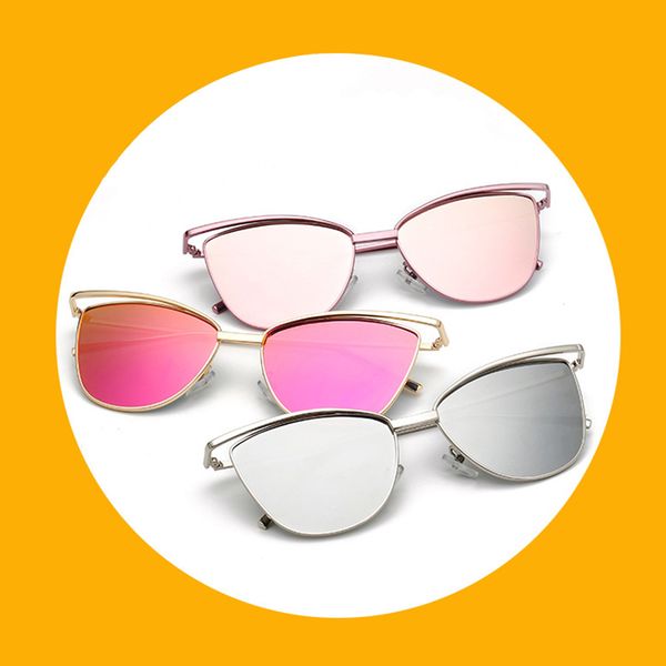 women cat eye sunglasses metal frame uv400 mirror glasses eyewear fashion shades 2xpc, White;black
women cat eye sunglasses metal frame uv400 mirror glasses eyewear fashion shades 2xpc, White;black