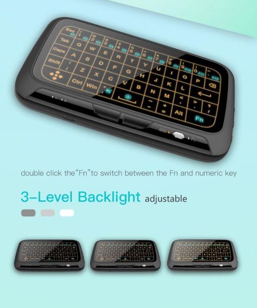 wireless keyboard touchpad mini h18+ 2.4ghz micro usb color three levels of backlight air mouse with built-in lithium battery
wireless keyboard touchpad mini h18+ 2.4ghz micro usb color three levels of backlight air mouse with built-in lithium battery