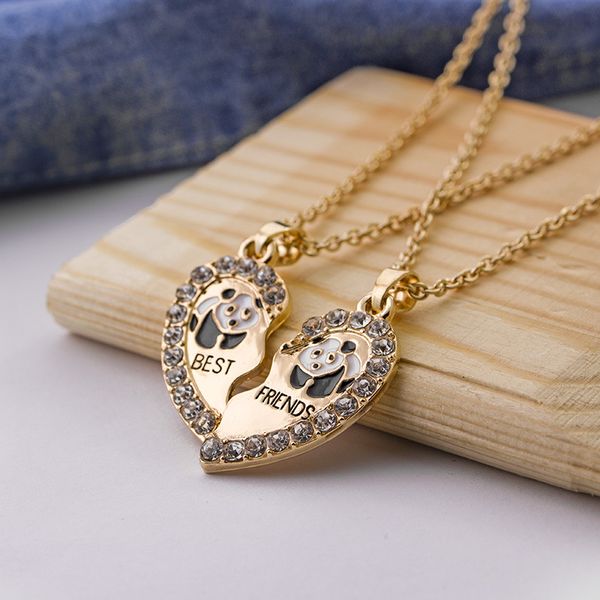 pendant necklaces 2 pcs/set friends heart broken panda rose gold plating necklace friendship chain cubic zirconia jewelry, Silver
pendant necklaces 2 pcs/set friends heart broken panda rose gold plating necklace friendship chain cubic zirconia jewelry, Silver