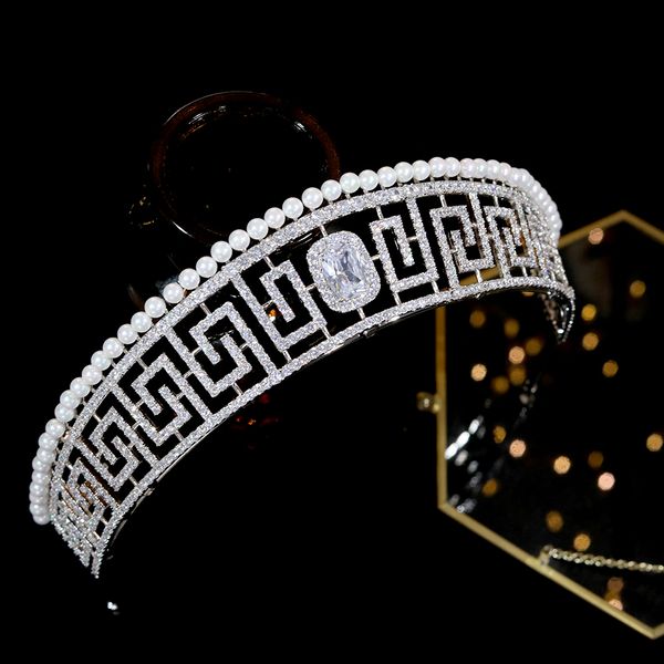 luxury tiaras and crowns european royal princess crown pearl headdress wedding bridal headdress party hair accessories, Silver
luxury tiaras and crowns european royal princess crown pearl headdress wedding bridal headdress party hair accessories, Silver