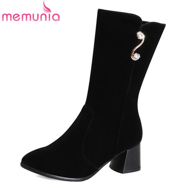 memunia 2020 new arrival mid calf boots women flock crystal round toe high heels shoes ladies fashion short boots woman, Black
memunia 2020 new arrival mid calf boots women flock crystal round toe high heels shoes ladies fashion short boots woman, Black