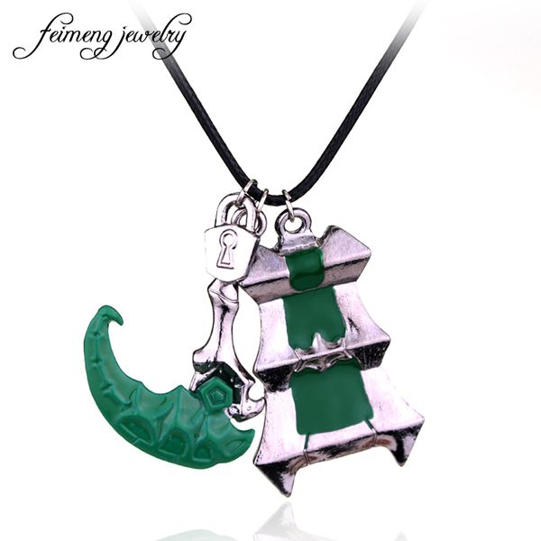 pendant necklaces competitive games thresh necklace rope leather statement green enamel sickle accessories for fans, Silver
pendant necklaces competitive games thresh necklace rope leather statement green enamel sickle accessories for fans, Silver