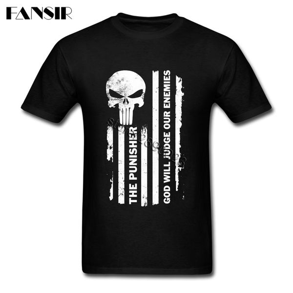 great punisher t-shirt mens short sleeve organic cotton men tee shirt camisetas big size