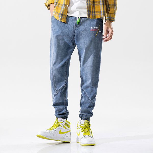 men's jeans plus size denim for men korean-style loose embroidered lace-up ankle banded pants mens street wear hip hop trousers, Blue
men's jeans plus size denim for men korean-style loose embroidered lace-up ankle banded pants mens street wear hip hop trousers, Blue