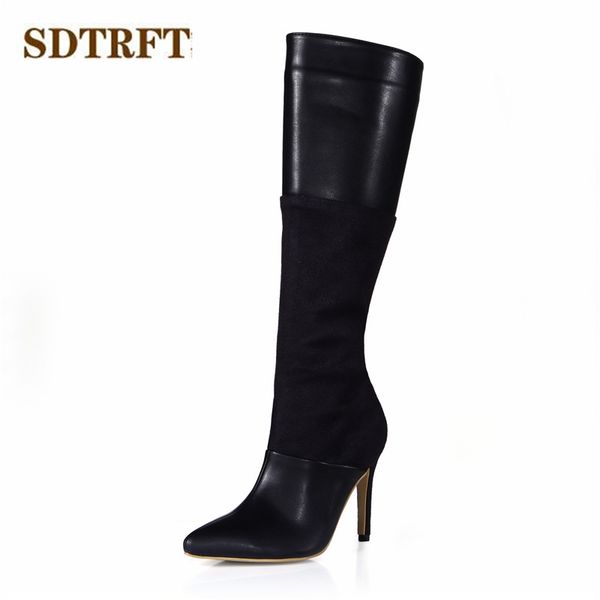 boots sdtrft spring autumn fashion botas mujer 10cm thin heels knee high pointed toe shoes woman wedding pumps plus:35-42 43, Black
boots sdtrft spring autumn fashion botas mujer 10cm thin heels knee high pointed toe shoes woman wedding pumps plus:35-42 43, Black