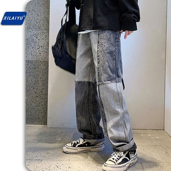 men's jeans xilaiyu autumn splicing wide leg men korean straight loose youth trend casual drop pants male/women hip cargo trousers, Blue
men's jeans xilaiyu autumn splicing wide leg men korean straight loose youth trend casual drop pants male/women hip cargo trousers, Blue