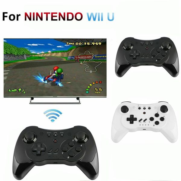 controller wireless / wired gamepad for wii u gamepad vibration joystick for wii u/wii controller black and white