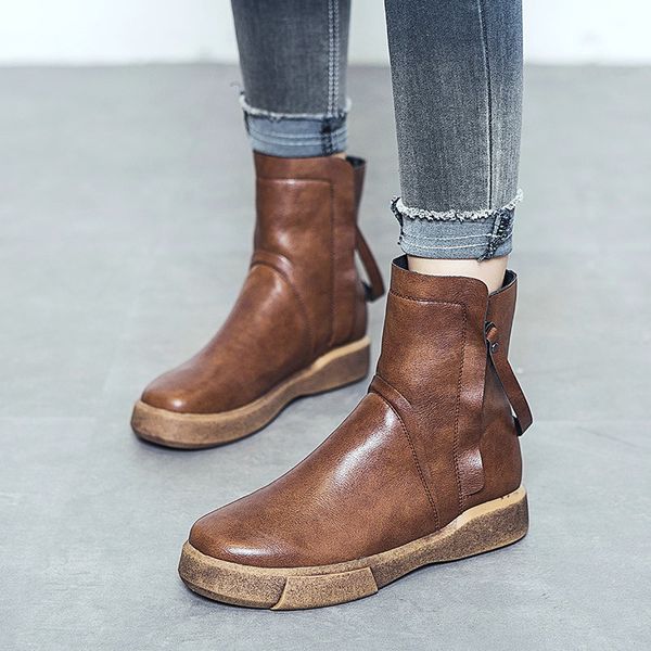 boots 2021 autumn and winter flat-bottomed quality leather british style retro short warm casual women's shoes, Black
boots 2021 autumn and winter flat-bottomed quality leather british style retro short warm casual women's shoes, Black