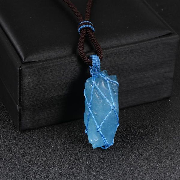 genuine original aquamarines pendant necklace hand braid irregular natural stone necklaces fashion women party wedding jewelry, Silver
genuine original aquamarines pendant necklace hand braid irregular natural stone necklaces fashion women party wedding jewelry, Silver