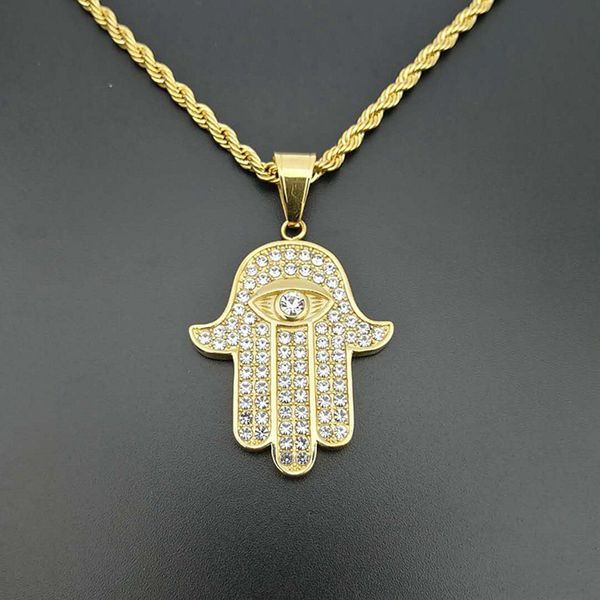 hip hop rhinestones paved bling iced out stainless steel fatima hand pendants necklaces for men women amulet jewelry, Silver
hip hop rhinestones paved bling iced out stainless steel fatima hand pendants necklaces for men women amulet jewelry, Silver