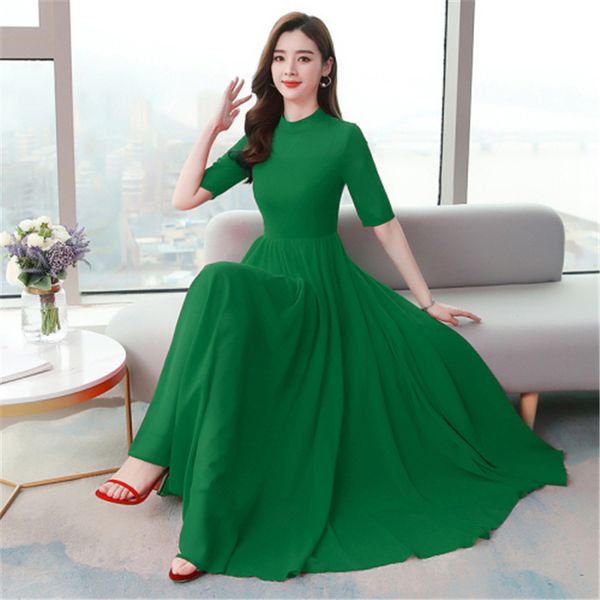 casual dresses short-sleeved dress 2021 summer retro stand collar ladies solid color waist was thin and big swing chiffon, Black;gray
casual dresses short-sleeved dress 2021 summer retro stand collar ladies solid color waist was thin and big swing chiffon, Black;gray