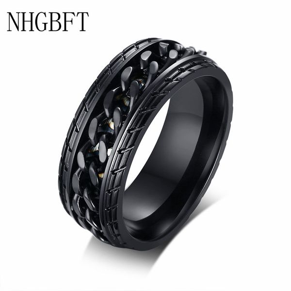 wedding rings nhgbft 8mm black spinner ring for mens tire texture rotating stainless steel punk rock links, Slivery;golden
wedding rings nhgbft 8mm black spinner ring for mens tire texture rotating stainless steel punk rock links, Slivery;golden