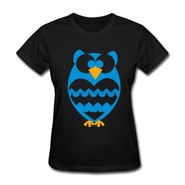 design cotton women king owl t shirts cool tee m black