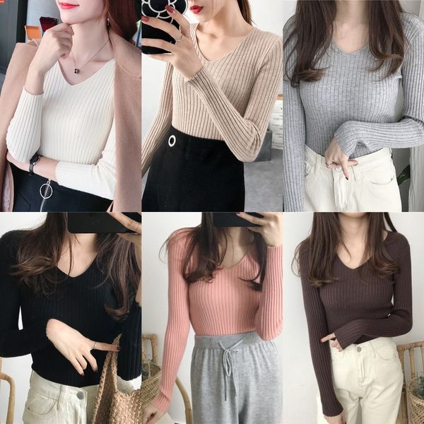 autumn and winter sweater women's slim stretch v-neck long-sleeved knitted sweatersweaterbottoming knitwear all-match pit for women, White;black
autumn and winter sweater women's slim stretch v-neck long-sleeved knitted sweatersweaterbottoming knitwear all-match pit for women, White;black
