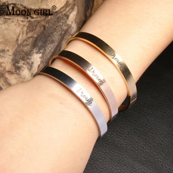 moon girl three colors dream font open cuff bangles stainless steel mantra bracelet bangles for women girls fashion jewelry gift, Black
moon girl three colors dream font open cuff bangles stainless steel mantra bracelet bangles for women girls fashion jewelry gift, Black