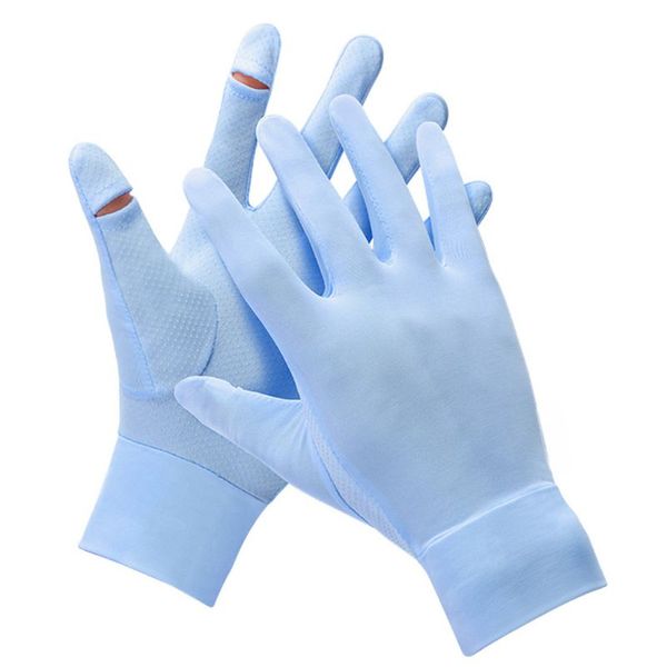women men summer silk cooling short gloves outdoor cycling touch screen cutout finger upf50 uv protection mittens, Blue;gray
women men summer silk cooling short gloves outdoor cycling touch screen cutout finger upf50 uv protection mittens, Blue;gray