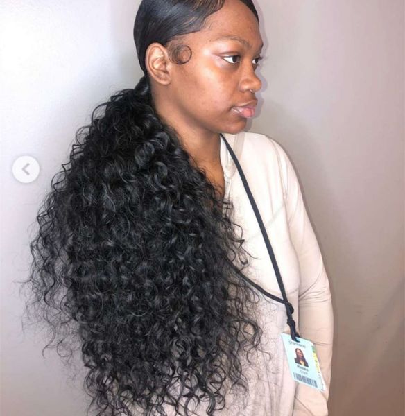diva curly drawstring ponytail hairpiece wraps clip in human hair pony tail side part swoop ponytail for black women jet black 140g
diva curly drawstring ponytail hairpiece wraps clip in human hair pony tail side part swoop ponytail for black women jet black 140g