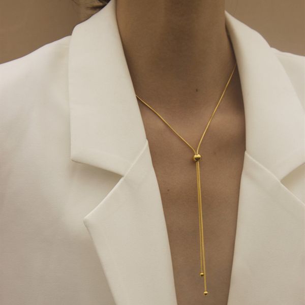 pendant necklaces peri'sbox gold beads snake bone thin chain titanium steel for women minimalist necklace adjustable 2021, Silver
pendant necklaces peri'sbox gold beads snake bone thin chain titanium steel for women minimalist necklace adjustable 2021, Silver