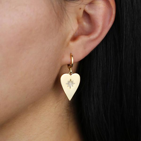2020 new valentine's gift for girlfriend lover heart shaped star signet charm earring, Silver
2020 new valentine's gift for girlfriend lover heart shaped star signet charm earring, Silver