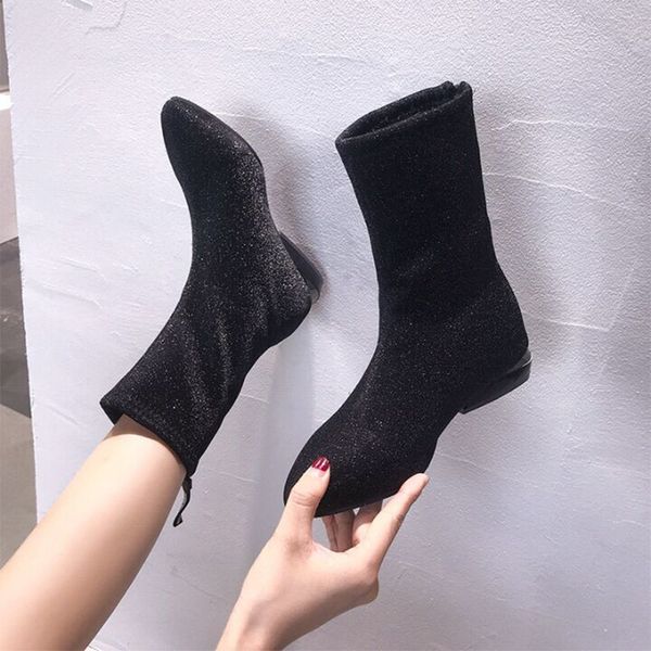 lady black glitter boots motorcycle shoes women autumn boots 2020 fashion style pointed toe woman's boot
lady black glitter boots motorcycle shoes women autumn boots 2020 fashion style pointed toe woman's boot