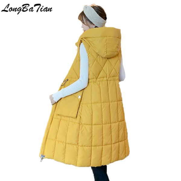 women's vests thick warm vest for women drawstring slim fashion long waistcoat hooded female jacket sleeveless down cotton parka, Black;white
women's vests thick warm vest for women drawstring slim fashion long waistcoat hooded female jacket sleeveless down cotton parka, Black;white