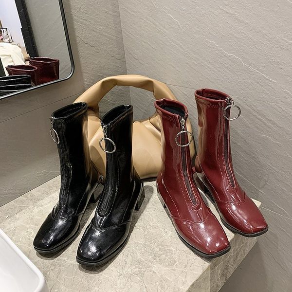 med heel boots round toe shoes booties ladies zipper boots-women luxury designer ankle summer rock autumn 2020 fashion rubber, Black
med heel boots round toe shoes booties ladies zipper boots-women luxury designer ankle summer rock autumn 2020 fashion rubber, Black