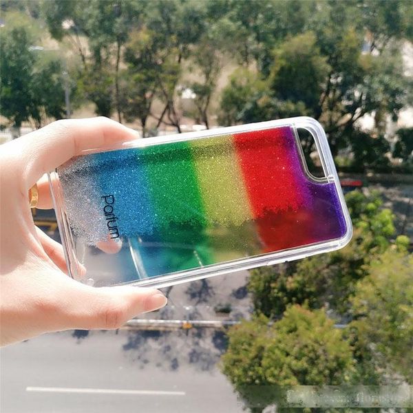 colorful fowing rainbow couple phone covers bling bling quicksand pc back tpu bumper phone case for iphone 7 8plus xr x max 
colorful fowing rainbow couple phone covers bling bling quicksand pc back tpu bumper phone case for iphone 7 8plus xr x max