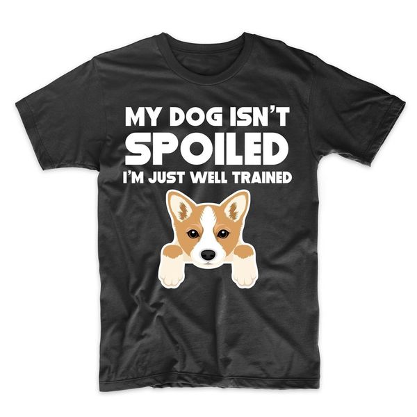 corgi t - shirt - my dog isn't spoiled i'm just well trained - dog owner shirt slogans customized tee shirt
corgi t - shirt - my dog isn't spoiled i'm just well trained - dog owner shirt slogans customized tee shirt
