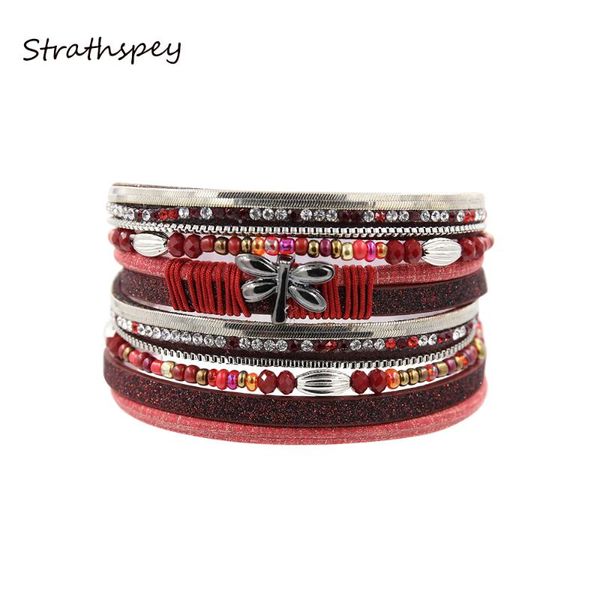 strathspey fashion braided multilayer colors rhinestone butterfly leather beads magnetic beach holiday bracelet red for women, Golden;silver
strathspey fashion braided multilayer colors rhinestone butterfly leather beads magnetic beach holiday bracelet red for women, Golden;silver